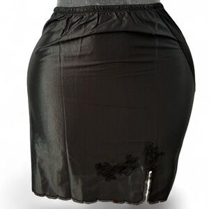 Vintage America Black Mini Skirt with Lace Detail